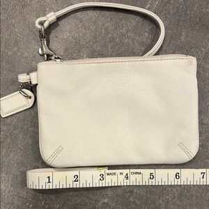 Coach Ivory Leather Wristlet